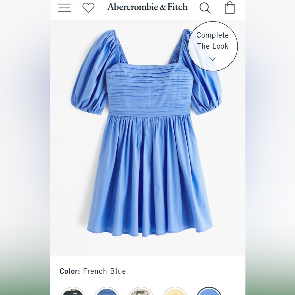 French blue Emerson waisted poplin mini dress
